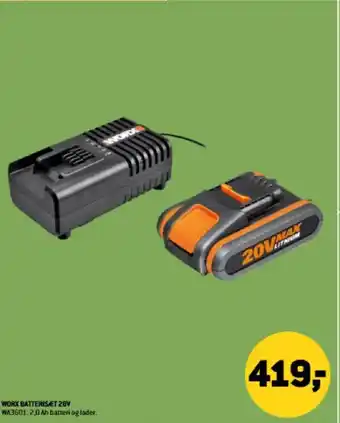 XL-BYG Worx batteriset 20v tilbud