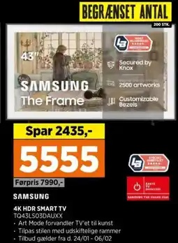 Power Samsung 4k hdr smart tv tq43ls03dauxx tilbud