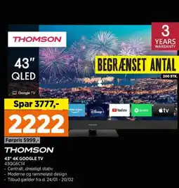 Power Thomson 43" 4k google tv 43qg6c14 tilbud