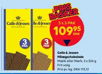 BorderShop Galle & Jessen Pålægschokolade tilbud