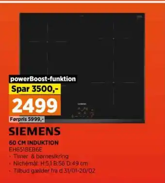 Power Siemens induktion eh651beb6e tilbud