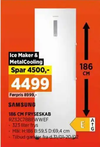 Power Samsung fryseskab rz32c7bbewwef tilbud