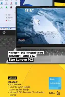 Power Lenovo ideapad 1 82lx00bpmx tilbud