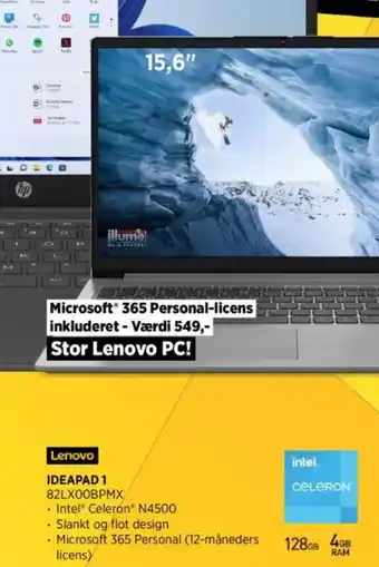 Power Lenovo ideapad 1 82lx00bpmx tilbud