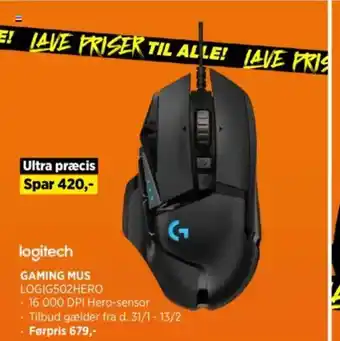 Power Logitech gaming mus logig502hero tilbud