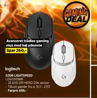 Power Logitech g309 lightspeed logg309bk tilbud