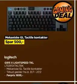 Power G915 x lightspeed tkl ltg915xtkltbk tilbud