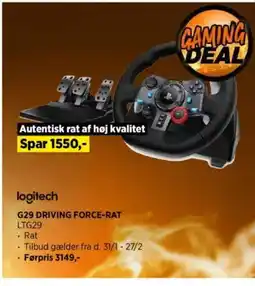 Power Logitech g29 driving force-rat ltg29 tilbud