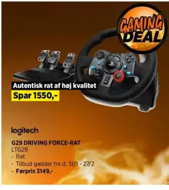 Power Logitech g29 driving force-rat ltg29 tilbud