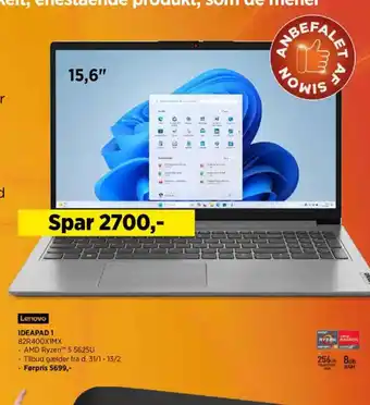 Power Ideapad 1 82r400x1mx tilbud