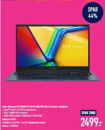 Elgiganten Asus Vivobook 15 X150413-12/8/128/IPS 15,6" barbar computer tilbud