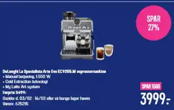 Elgiganten DeLonghi La Specialista Arte Evo EC9255.M espressomaskine tilbud