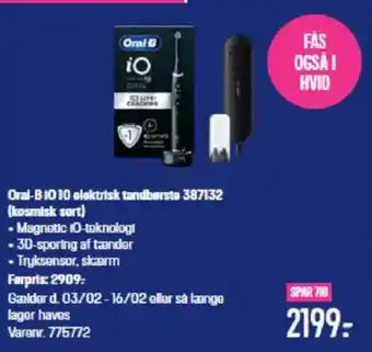 Elgiganten Oral-B 1010 elektrisk tandbørste 387132 (kosmisk sort) tilbud