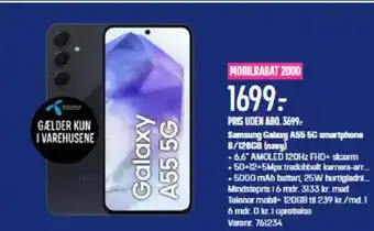 Elgiganten Samsung Galaxy A55 5G smartphone 8/128GB (navy) tilbud