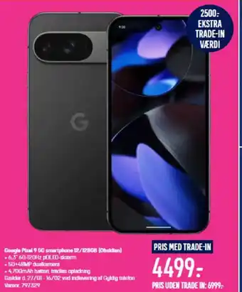 Elgiganten Google Pixel 9 5G smartphone 12/128GB (Obsidian) tilbud