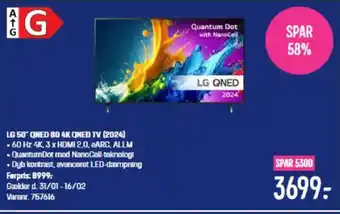 Elgiganten Lg 50° qned 80 4k qned tv (2024) tilbud