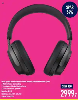 Elgiganten Bose QuietComfort Ultra trådløse around-ear høretelefoner (sort) tilbud