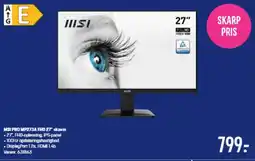 Elgiganten Msi pro mp273a fhd 27" skærm tilbud