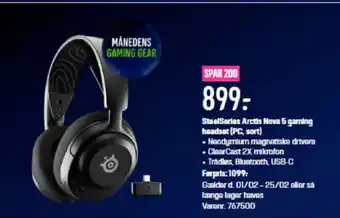 Elgiganten SteelSeries Arctis Nova 5 gaming headset (PC, sort) tilbud