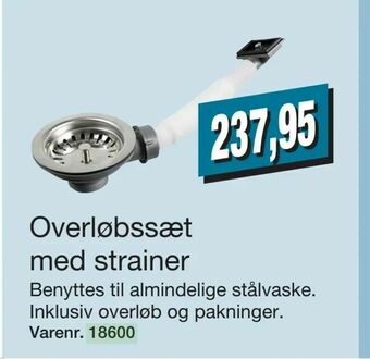 Overløbssæt med strainer