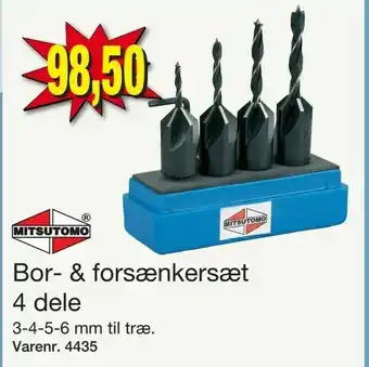 Harald Nyborg Bor- & forsænkersæt 4 dele tilbud