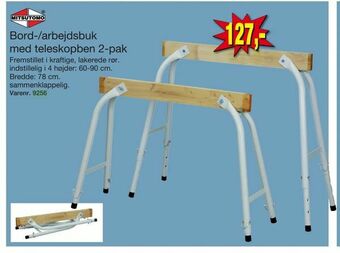Harald Nyborg Bord-/arbejdsbuk med teleskopben 2-pak tilbud