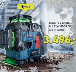 Johannes Fog Bosch 12 V Linjelaser GLL 12V-100-33 CG tilbud