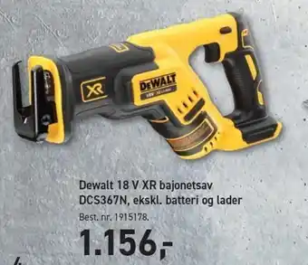 Johannes Fog Dewalt 18 V XR bajonetsav DCS367N, ekskl. batteri og lader tilbud