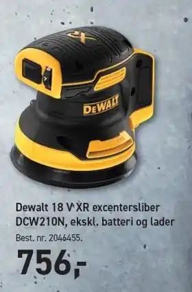 Johannes Fog Dewalt 18 V XR excentersliber DCW210N, ekskl. batteri og lader tilbud