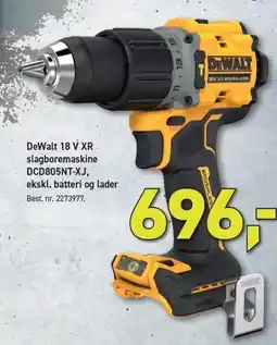 Johannes Fog DeWalt 18 V XR slagboremaskine DCD805NT-XJ, ekskl. batteri og lader tilbud