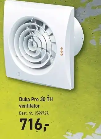 Johannes Fog Duko Pro 30 TH ventilator tilbud