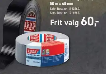 Johannes Fog Tesa 4662 stærk gaffatæpe 50 m x 48 mm tilbud