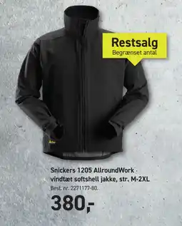 Johannes Fog Snickers 1205 AllroundWork vindtæt softshell jakke, str. M-2XL tilbud