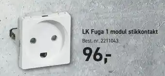 Johannes Fog LK Fuga 1 modul stikkontakt tilbud