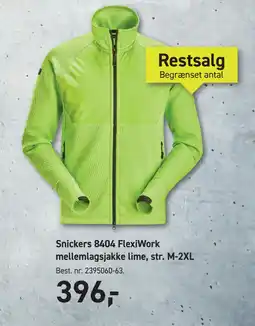 Johannes Fog Snickers 8404 FlexiWork mellemlagsjakke lime, str. M-2XL tilbud