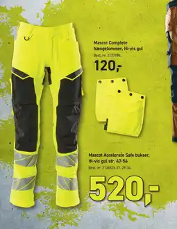 Johannes Fog Mascot Accelerate Safe bukser, Hi-vis gul str. 47-56 tilbud