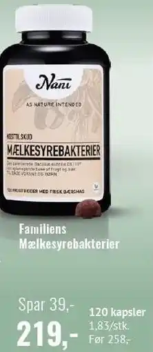 Helsam Familiens Mælkesyrebakterier tilbud