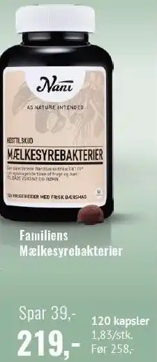 Helsam Familiens Mælkesyrebakterier tilbud