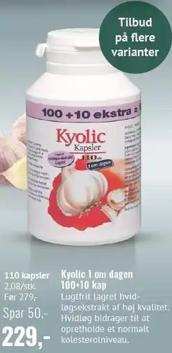 Helsam Kyolic 1 om dagen 100+10 kap tilbud