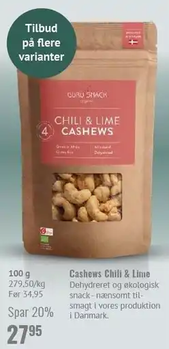 Helsam Cashews Chili & Lime tilbud