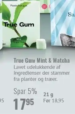 Helsam True Gum Mint & Matcha tilbud