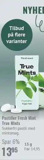 Helsam Pastiller Fresh Mint True Mints tilbud