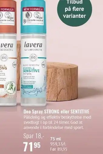 Din Lokale Helsekost Deo Spray STRONG eller SENTITIVE 75 ml tilbud