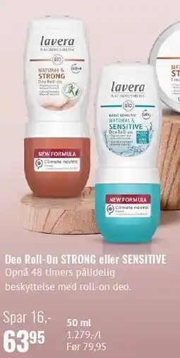 Din Lokale Helsekost Deo Roll-On STRONG eller SENSITIVE 50 ml tilbud