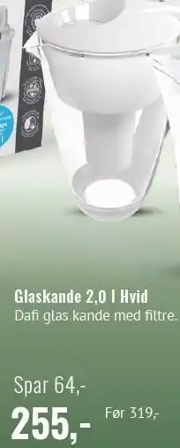 Din Lokale Helsekost Glaskande 2.0 l Hvid tilbud