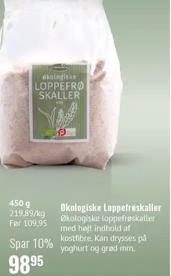 Din Lokale Helsekost Økologiske Loppefrøskaller 450 g tilbud