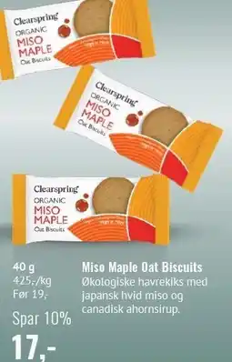 Din Lokale Helsekost Miso Maple Oat Biscuits 40 g tilbud