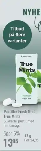 Din Lokale Helsekost Pastiller Fresh Mint True Mints 13 g tilbud