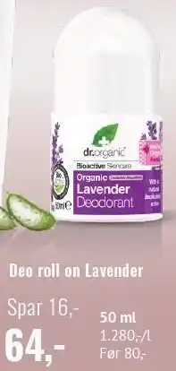 Din Lokale Helsekost Deo roll on Lavender 50 ml tilbud