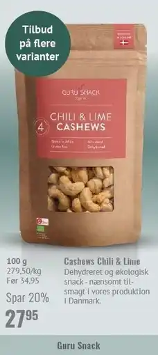 Din Lokale Helsekost Cashews Chili & Lime 100 g tilbud